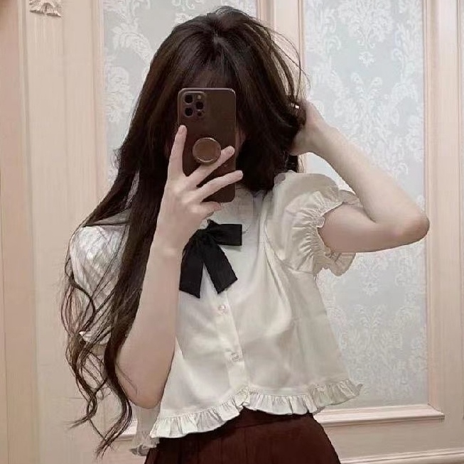 Áo Sơ Mi Trắng Ngắn Tay Thời Trang Mùa Hè Cho Nữ