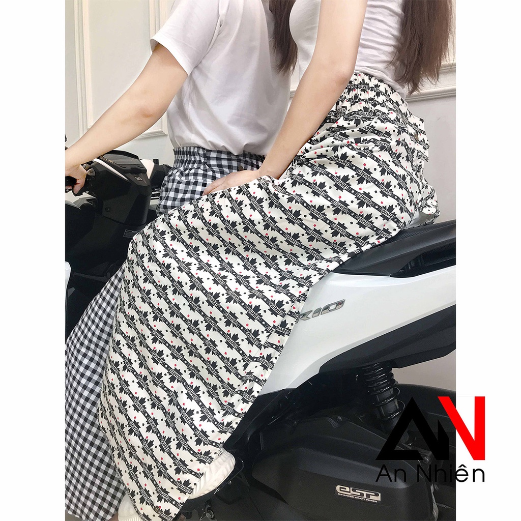 váy chống nắng xẻ tà cố định bằng miếng dán kết hợp với nút bấm [được chọn mẫu] chân váy có nút bấm