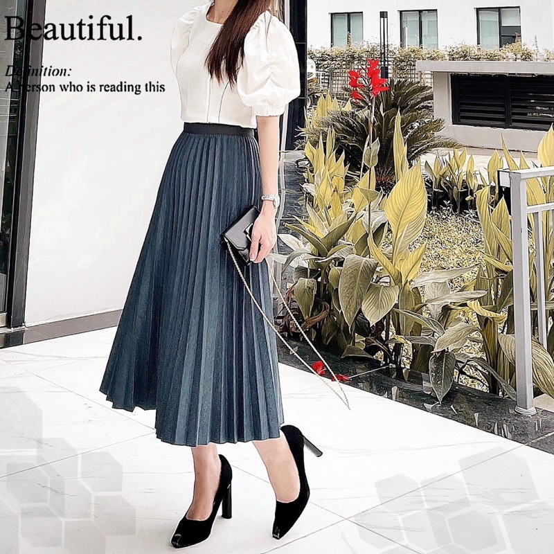 Chân váy xếp ly g27 đầm xoè loại đẹp xịn, nhiều màu dễ lựa chọn - GEM Fashion