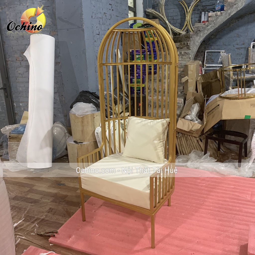 Ghế Hình Lồng Chim, Ghế Sofa Nữ Hoàng Dùng Dể Trang Trí Chụp Hình Quán Quần Áo Hoặc Cafe (Tặng Kèm Gối)