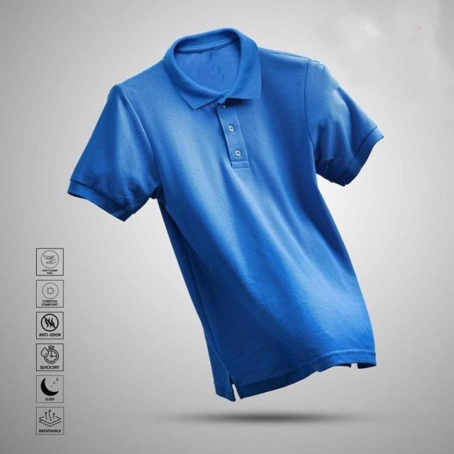 Áo thun polo cộc tay cổ bẻ trơn, nhiều màu, chất liệu vải mềm mịn, dáng body vừa người, trẻ trung, năng động | BigBuy360 - bigbuy360.vn