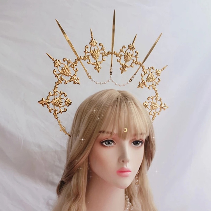 Vương Miện Hai Lớp Bằng Kim Loại Hóa Trang Halloween