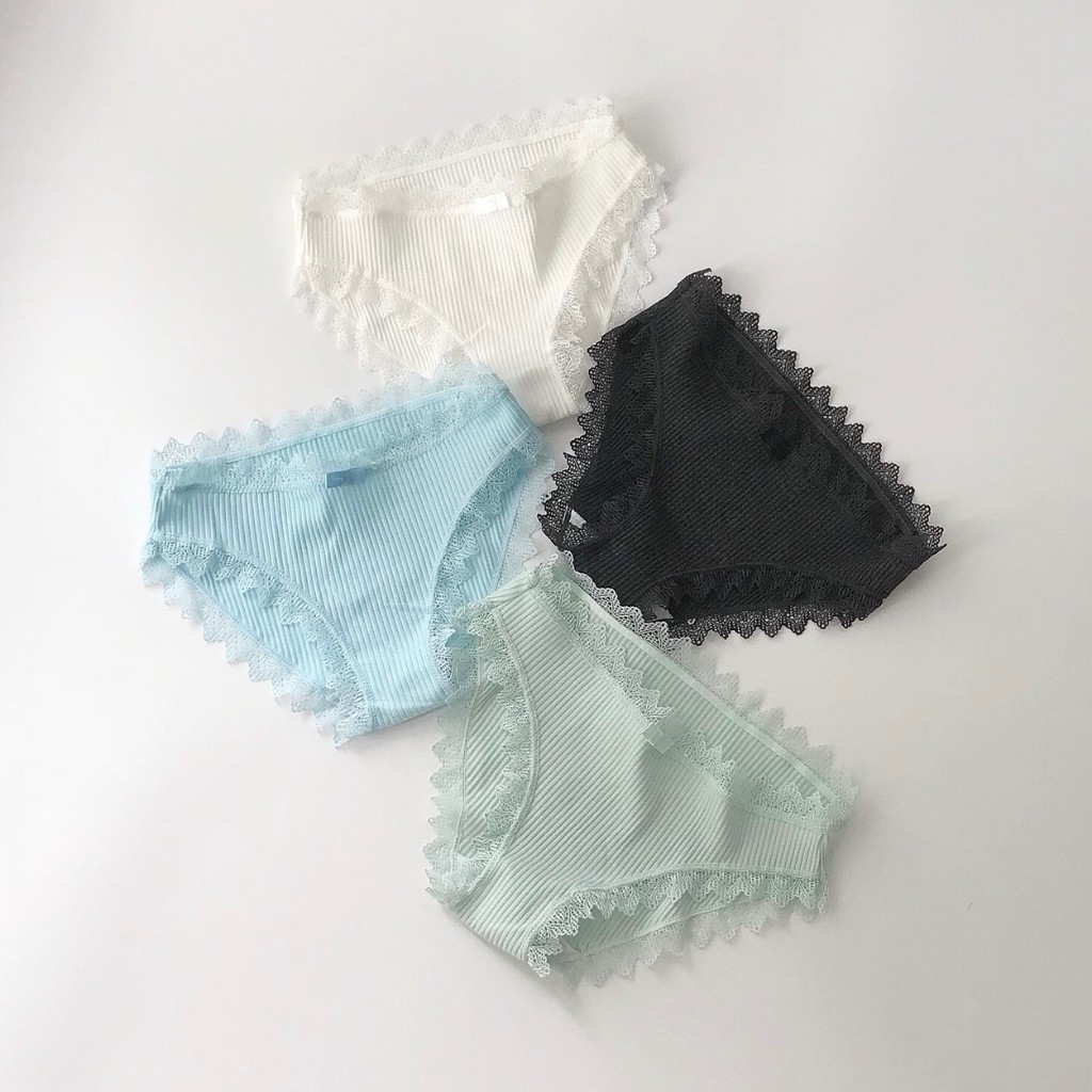 Quần Lót Nữ Cotton Kháng Khuẩn Gân Tăm Viền Ren Nữ Tính RENEE Store - QL10 | BigBuy360 - bigbuy360.vn
