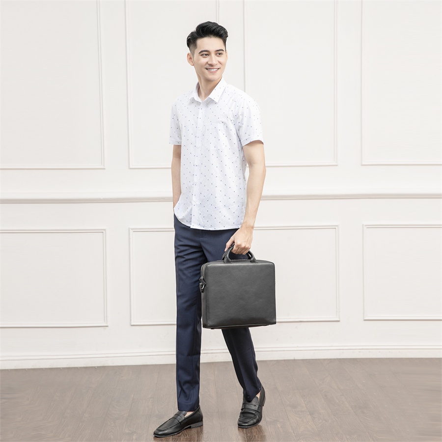 [MẪU MỚI] Áo sơ mi nam ngắn tay ARISTINO hiệu ứng in họa tiết xanh trắng nhã nhặn, lịch sự - ASS040S1