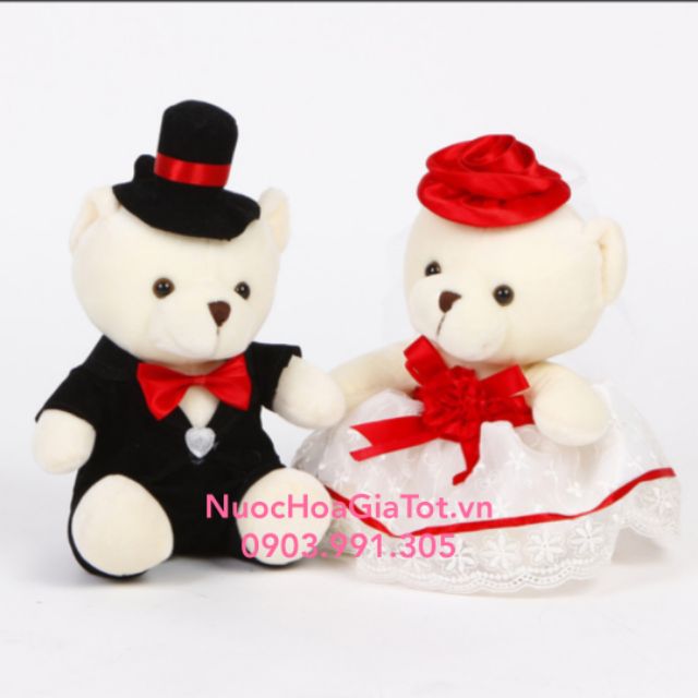 Gấu cặp đôi cô dâu chú rể trang trí nhà tiệc cưới sinh nhật quà tặng valentine lễ tình nhân độc lạ 2020