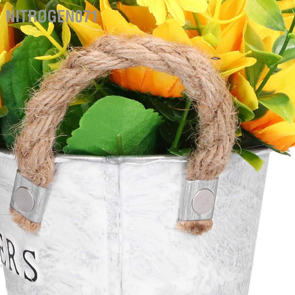 Nitrogen071 Nitrogen071 Simulation Sunflower Potted Plant High Dining Table Bonsai Fake Flower Yellow for Home Decoration