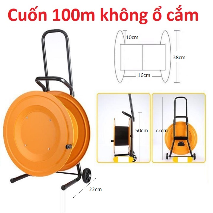 Rulo cuốn dây điện 100m, cuốn dây tín hiệu âm thanh hình ảnh cáp quang 150m