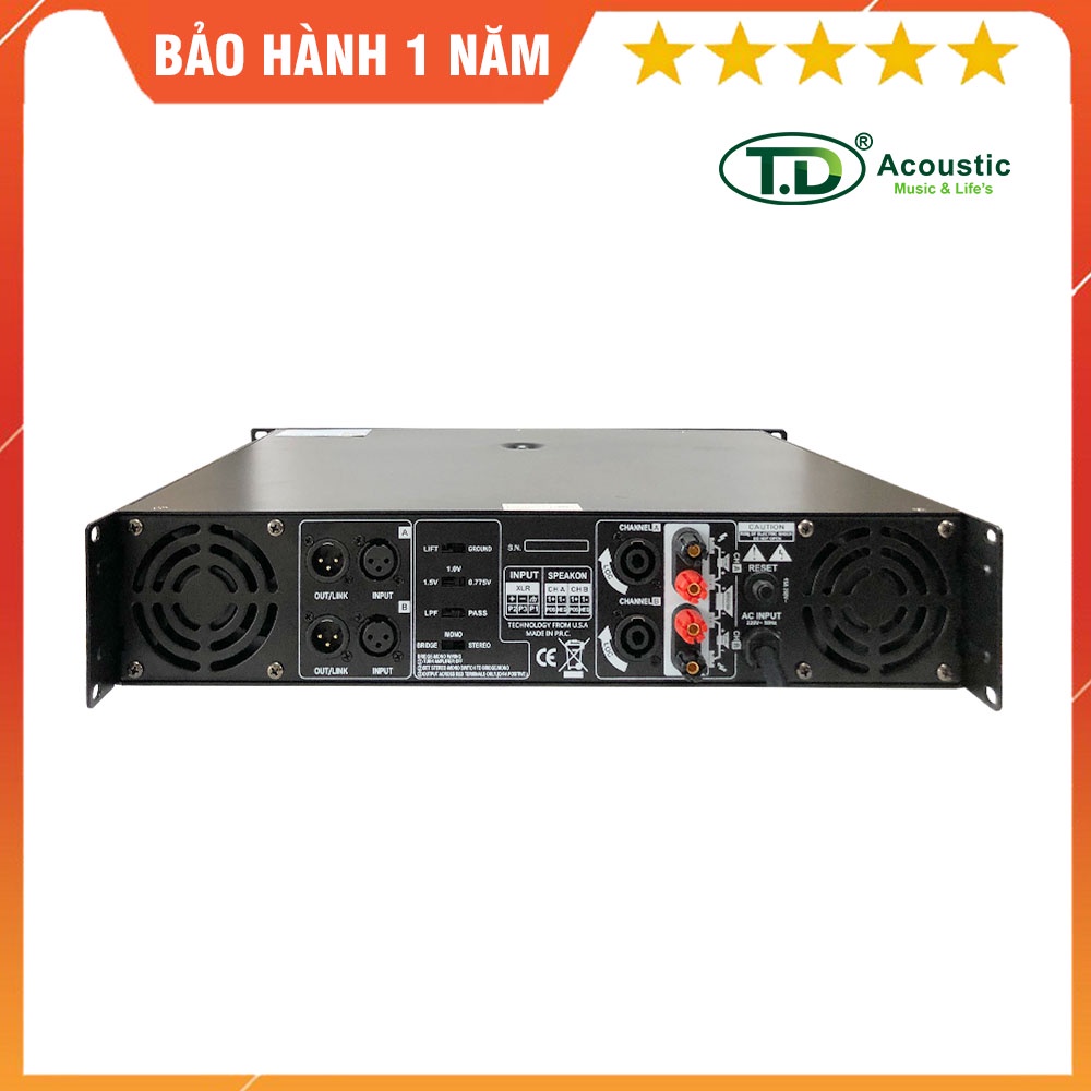 Cục đẩy công suất Karaoke TD Acoustic DK 2.6L - Main công suất đánh 1 đôi loa bass 30 - smake audio