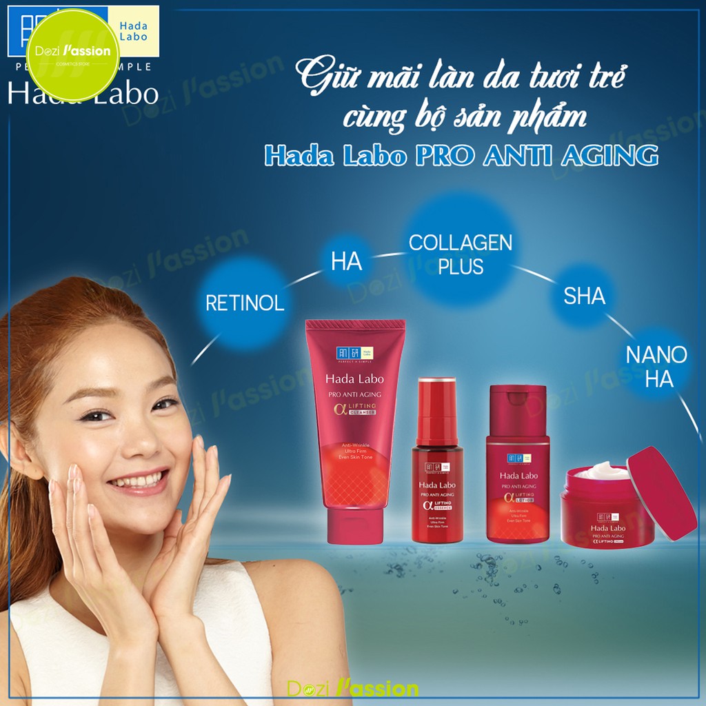 Bộ Dưỡng Da Hada Labo Chuyên Biệt Chống Lão Hóa Đỏ - Hada Labo Pro Anti Aging
