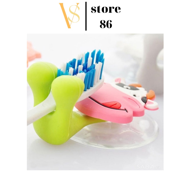 Kẹp bàn chải đánh răng hình thú hút chân không, giữ bàn chải