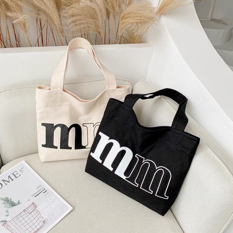 Túi tote vải canvas khổ vuông đựng đồ đi học đi chơi thời trang unisex