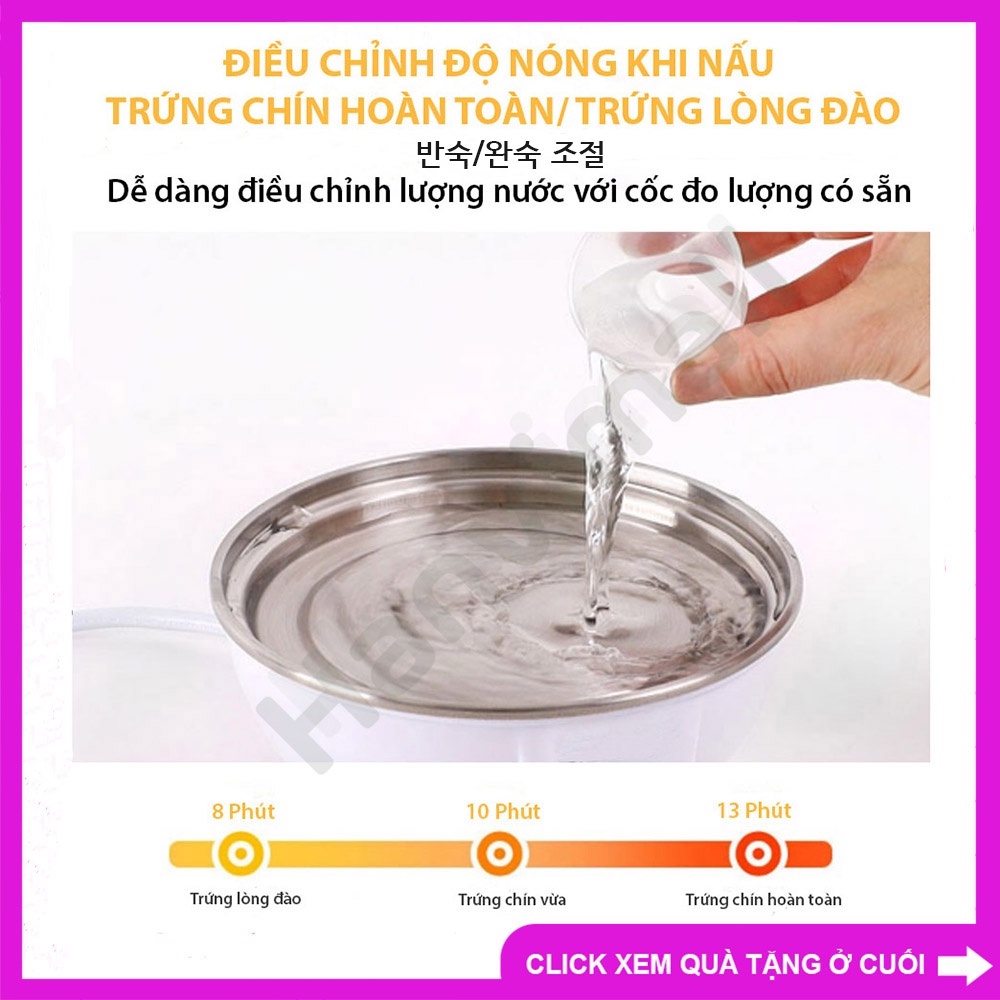 Nồi hấp trứng mini 2 tầng đa chức năng, dùng hấp trứng, bánh bao, rau củ, hải sản