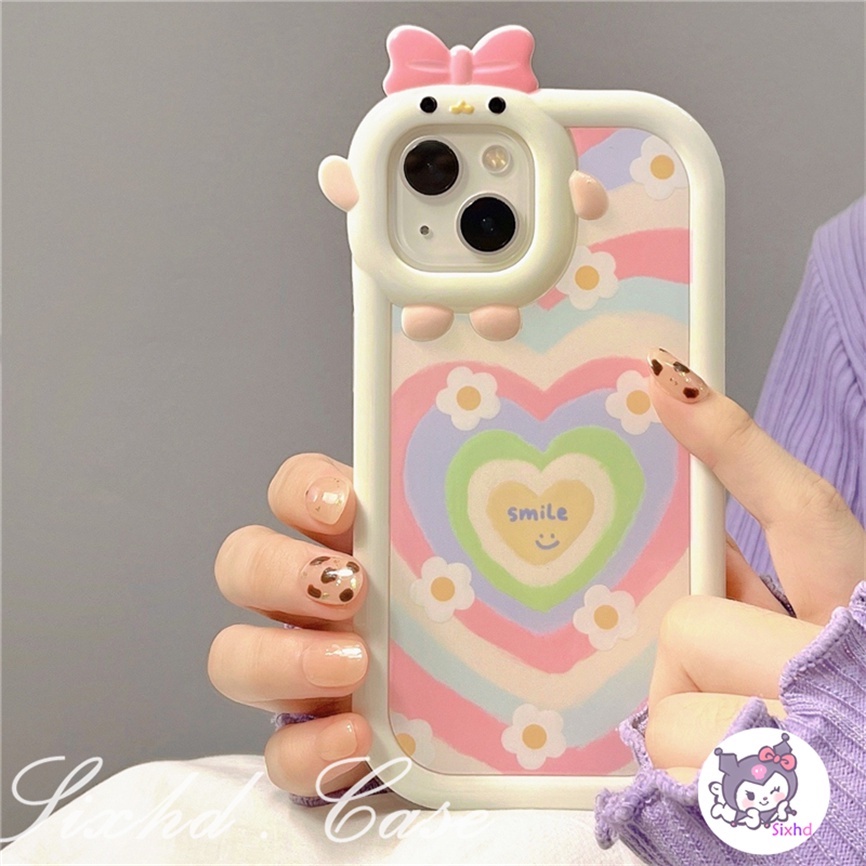 Ốp Lưng Realme 10 C35 C15 C33 C31 C30 C30s C25Y C21Y C25 C12 C11 C21 C20 C17 C3 Realme 9i 7i 6i 5i 5s 5 Narzo 50A 50i Prime 3D Cute Bow Cover Fashion Love Heart Soft Phone Case