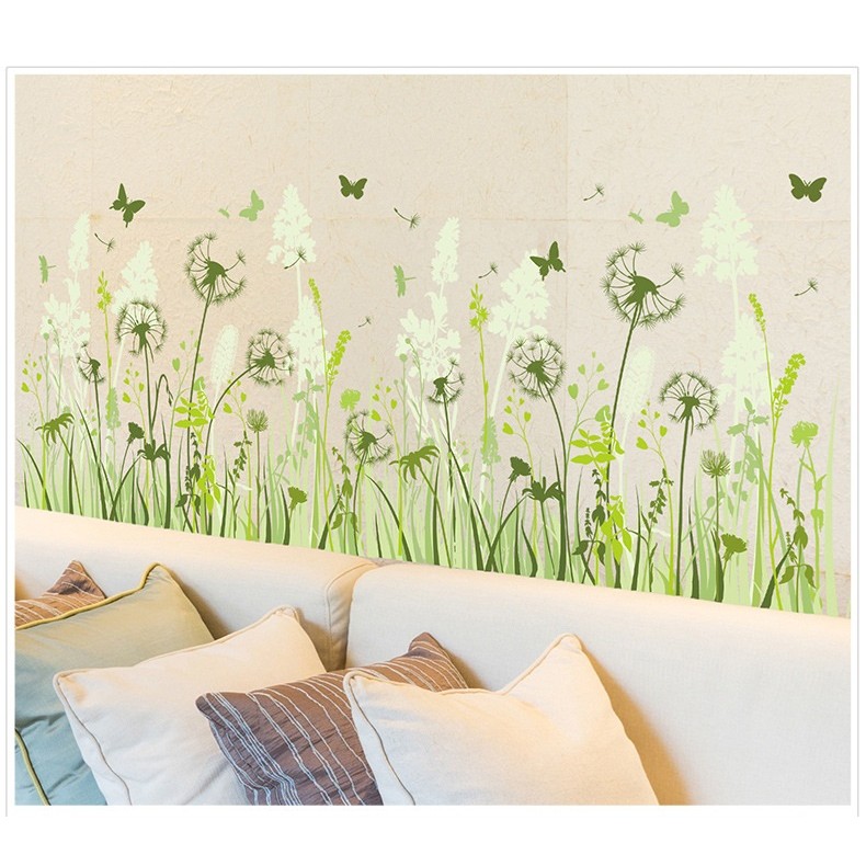 Decal dán chân tường Bồ công anh xanh - DCT017