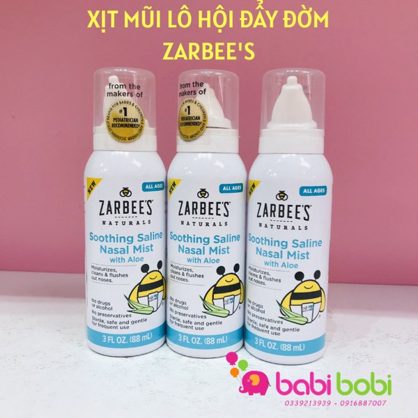 XỊT MŨI PHUN SƯƠNG LÔ HỘI ZARBEE'S CHO BÉ