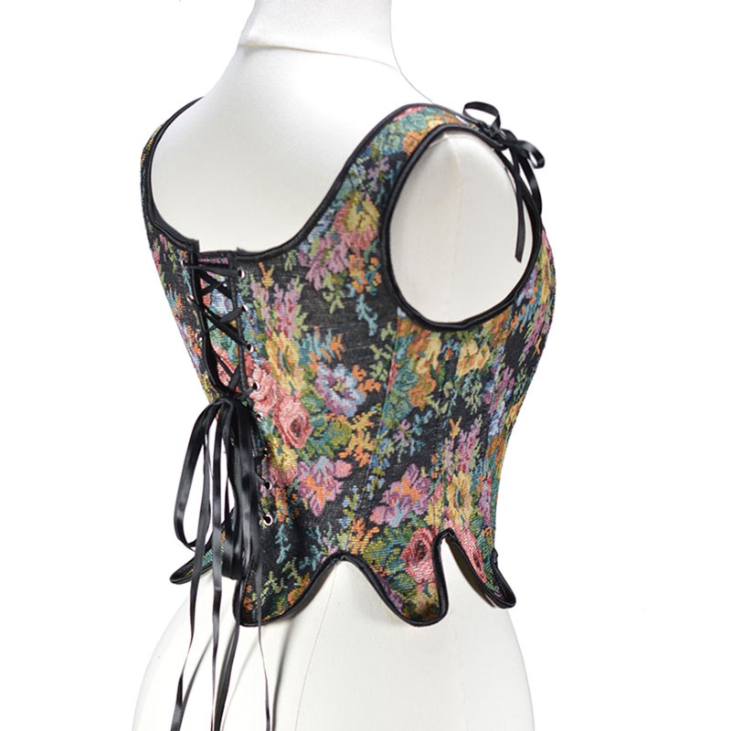 Áo Croptop Hai Dây In Hoa Phong Cách Cổ Điển Thời Trang Đi Biển Cho Nữ