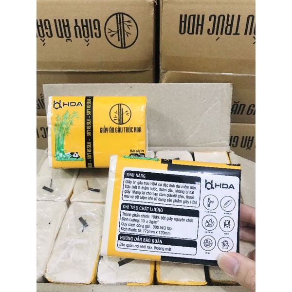 [FREESHIP] GIẤY ĂN GẤU TRÚC HDA CAO CẤP SIÊU DAI LOẠI MỚI (THÙNG 30 GÓI).