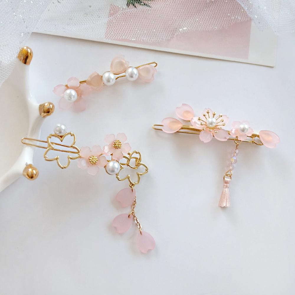LILYES Kẹp Tóc Hoa Anh Đào Thời Trang Vintage
