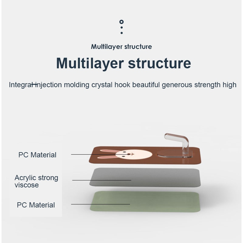 Móc treo chìa khóa dán tường hình động vật hoạt hình không cần khoan lỗ