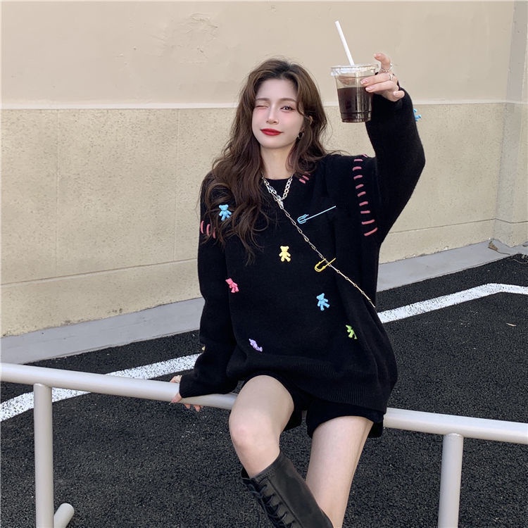 Áo Sweater Dáng Rộng Thiết Kế Mới Thời Trang Dành Cho Mùa Thu Đông