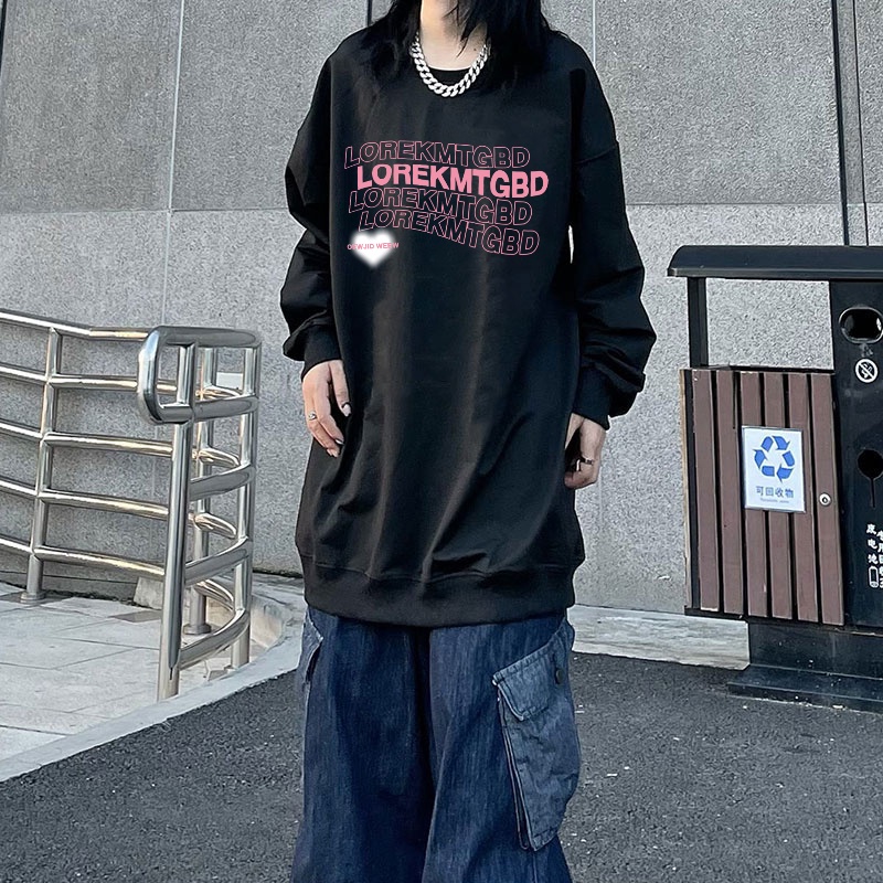 NRVP Áo Thun Tay Dài Oversize In Họa Tiết Phong Cách Hàn Quốc Thời Trang Cho Nam Và Nữ