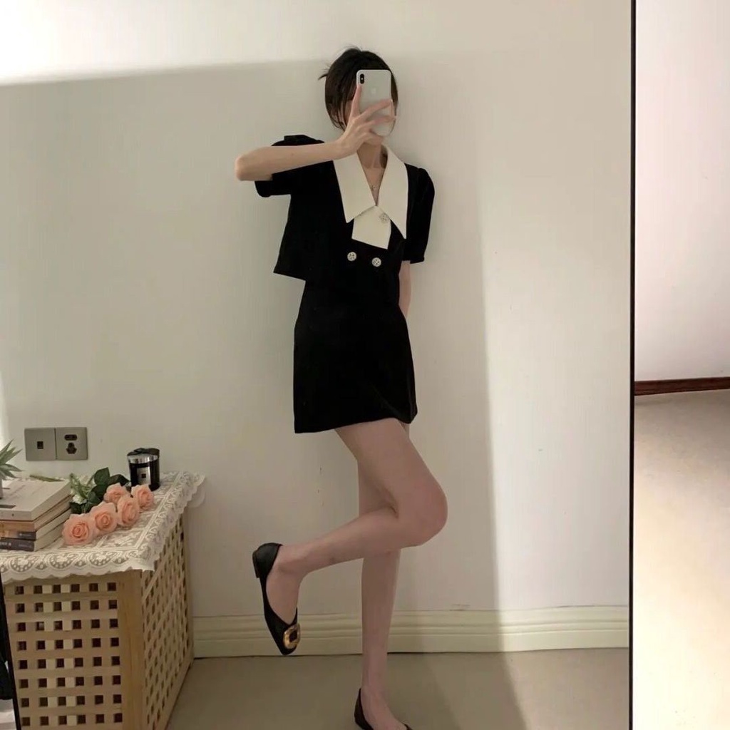 Bộ Đầm Đen Thời Trang Mùa Hè 2022 Dành Cho Nữ