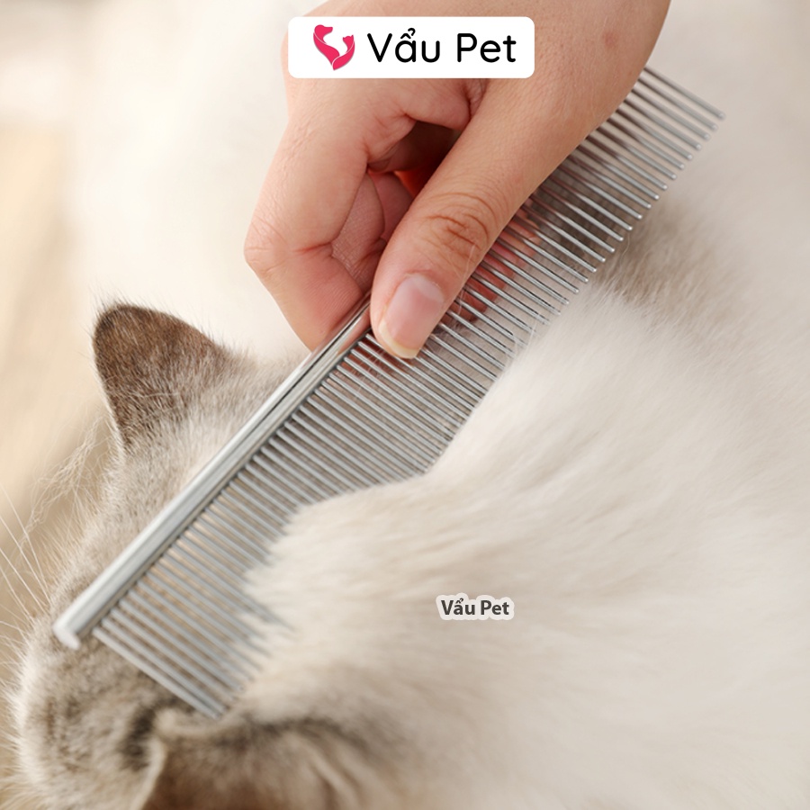 Lược chải lông cho chó mèo inox Vẩu Pet Shop