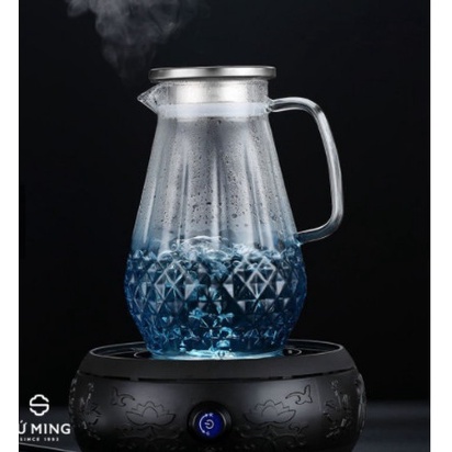 [Giá rẻ] Bình Trà Đựng nước pha lipton Thuỷ Tinh [CHẤT DÀY] chịu nhiệt cao cấp, nắp inox sáng sang trọng đẹp