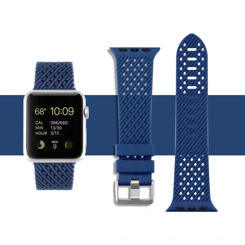 Dây Đeo Silicon Mềm Cho Đồng Hồ Thông Minh Apple Watch Series 6 / 5 / 4 / 3 / 2 / 1 / Se Kích Thước 38mm 40mm 42mm 44mm