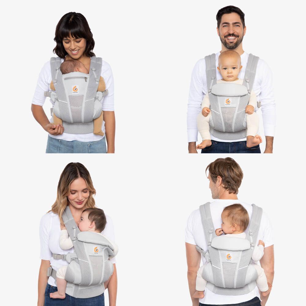 🍒Địu cho bé Ergobaby Omni Breeze,địu trợ lực 4 tư thế với vải SoftFlex siêu mát,cho bé từ 3,2-20kg,bảo hành 12m