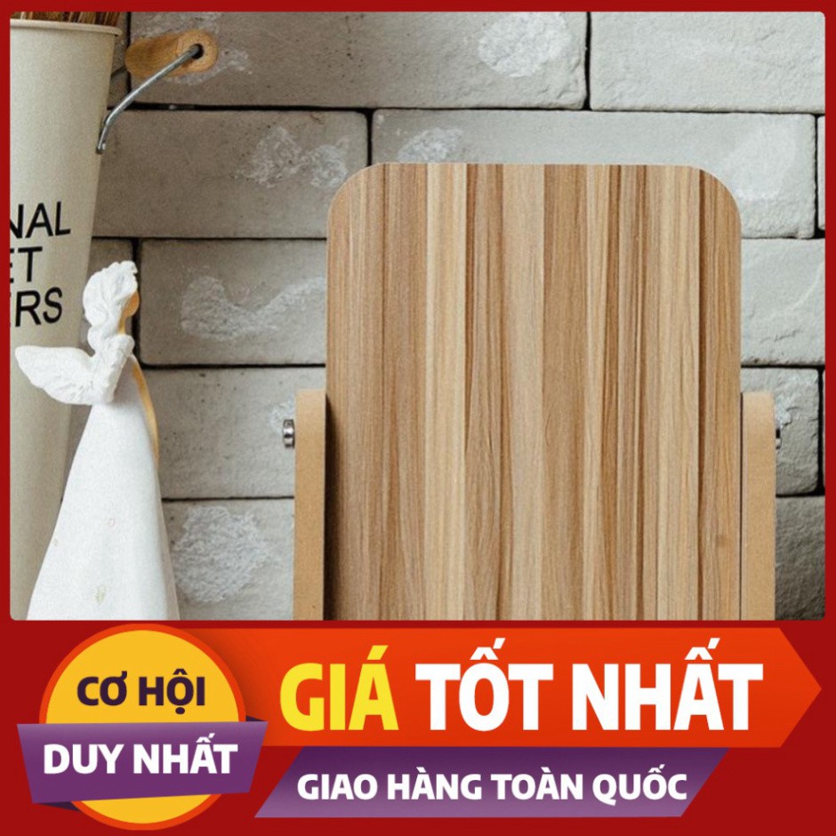 Gương để bàn trang điểm khung gỗ xoay 360 độ trang trí phòng - vintage decor size lớn [DECORBYME]