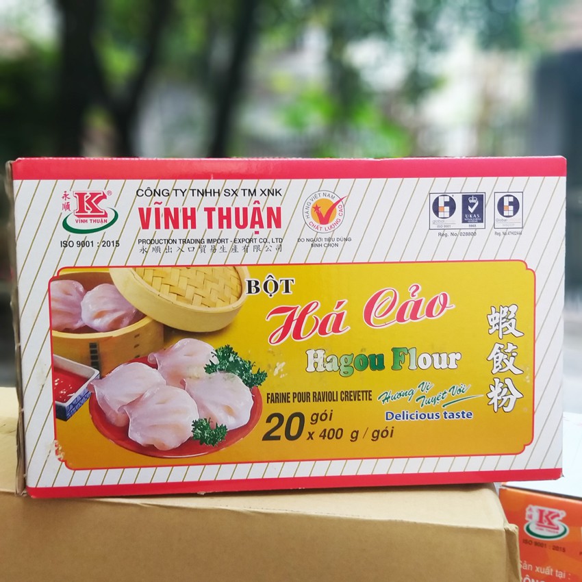 Bán Sỉ 1 Thùng Bột Vĩnh Thuận: Bột Bánh Bò, Bánh Xèo, Há Cảo, Bột Lọc Thùng 20 Gói x 400g/gói