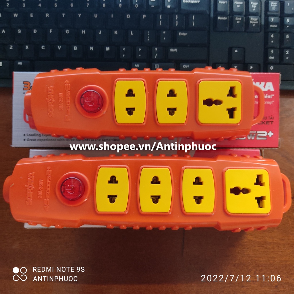 Ổ cắm điện có công tắc công suất cao chịu tải ,lõi sứ SOPOKA 6000W - Ổ cắm điện chuyên dụng tự ráp chưa gồm dây và phích