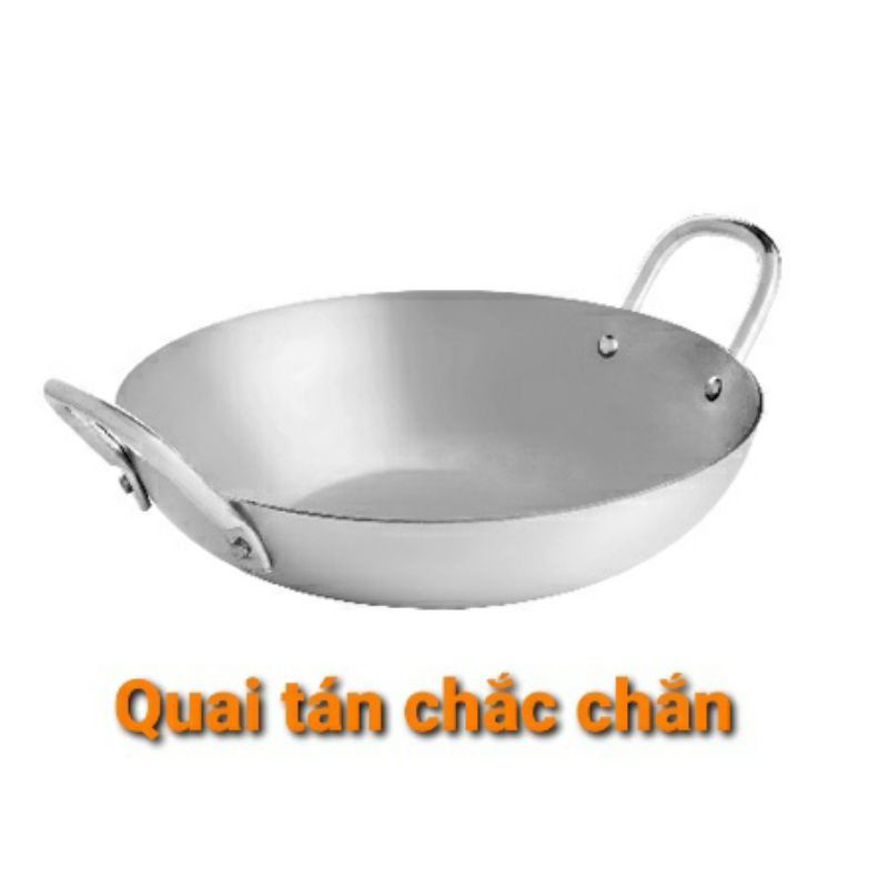 Chảo nhôm 2 quai xi bóng Vietcook  đủ size 30,32,34,36,38,40,chảo bầu nhôm 2 quai CHÍNH HÃNG ,hàng dày dăn bóng đẹp