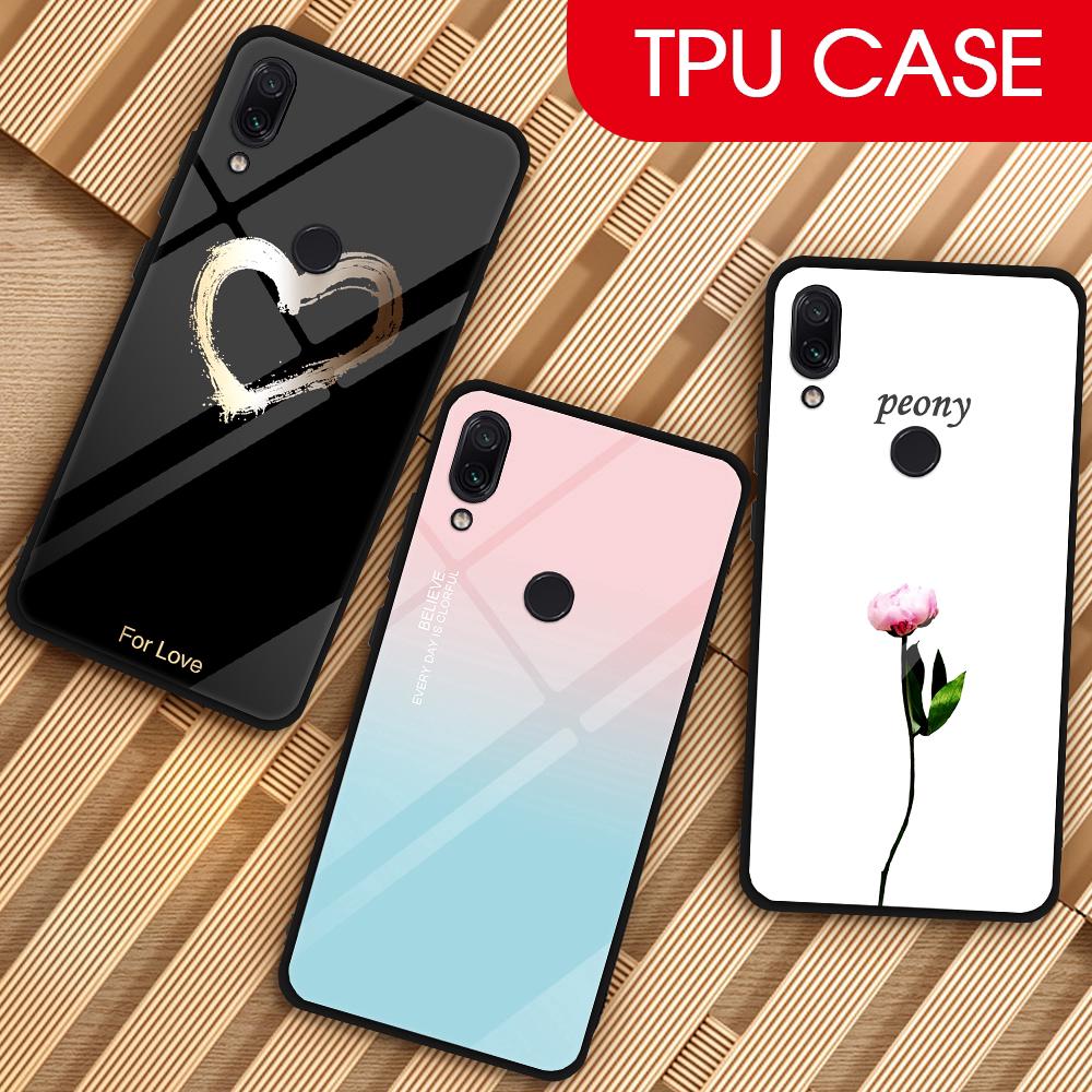 Ốp điện thoại mặt kính cường lực in họa tiết thời trang dành cho Xiaomi Redmi 7A K20 Note 7 6 5 Pro Mi 8 9 6X 5X
