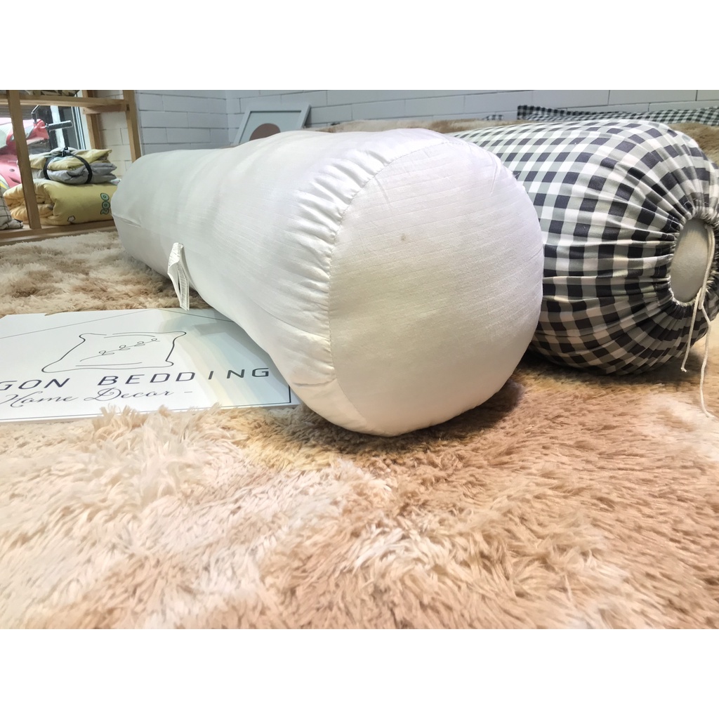 Ruột gối ôm Dohia cao cấp xuất khẩu, kích thước 35x100cm vải bọc cotton lụa mềm mát có khóa kéo