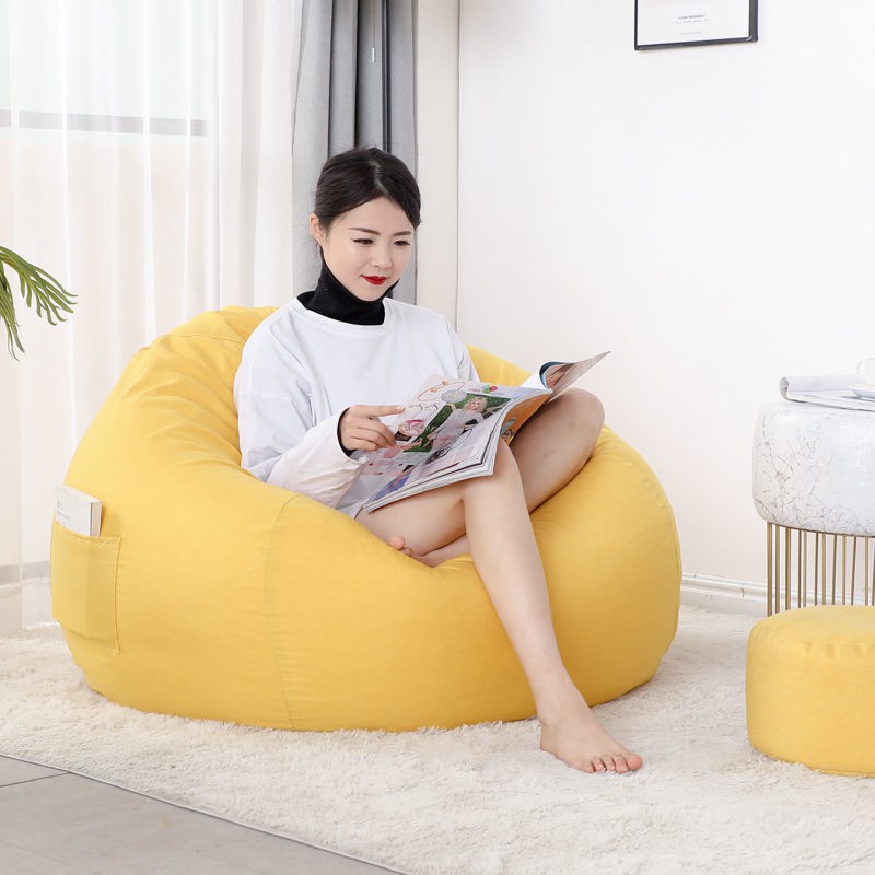 Ghế sofa lười hạt xốp tatami phòng khách đơn căn hộ nhỏ phòng ngủ phòng ngủ net màu đỏ ghế thư giãn ban công ghế lười