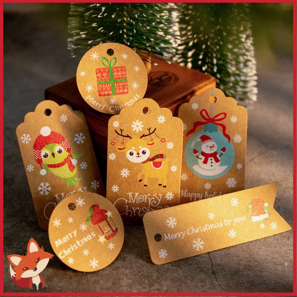 Set 50 Thẻ Giấy Trang Trí Giáng Sinh DIY