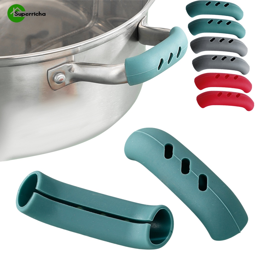 Set 2 Miếng Silicone Cách Nhiệt Bọc Tay Cầm Nồi Cách Nhiệt