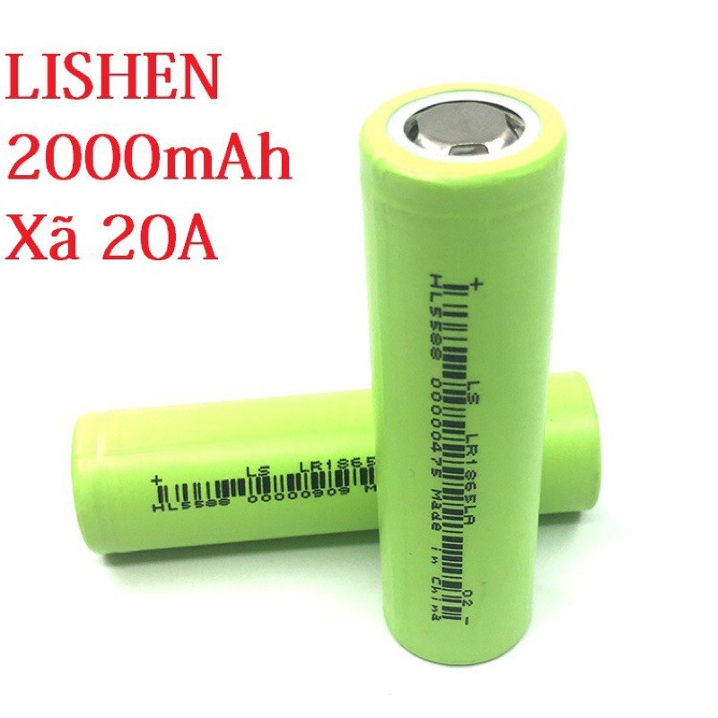 Pin sạc Lishen xanh chính hãng 2000mah Xả 10C(20A) mới 100%