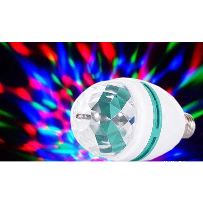 Đèn Led sân khấu vũ trường karaoke nhiều màu RGB 3w cầu pha lê xoay tròn trang trí