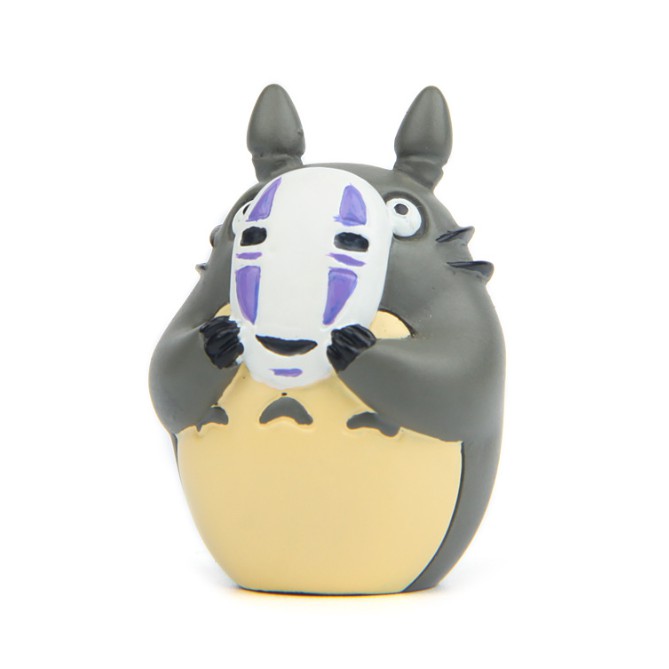 Mô hình Totoro cầm mặt nạ Vô Diện cho các bạn làm móc khóa, trang trí tiểu cảnh, DIY