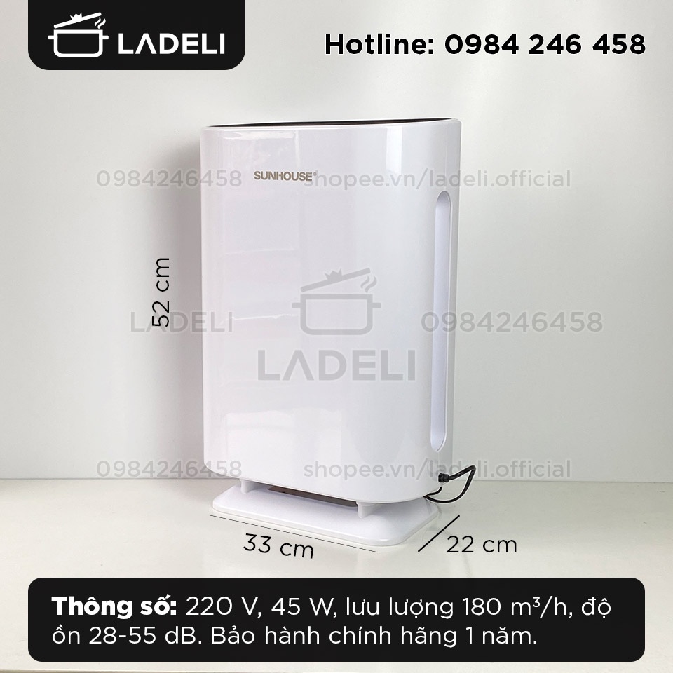 [Mã ELHA22 giảm 6% đơn 300K] Máy lọc không khí SUNHOUSE SHD-20AP9718 cho phòng 25m2