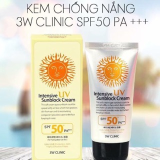 Kem Chống Nắng 3W Clinic Intensive UV Sunblock Cream SPF50+ PA+++
