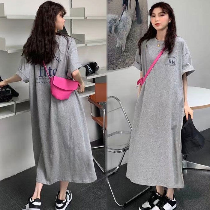 Đầm Ngủ Thun Dáng Dài Qua Gối Phong Cách Pháp Thời Trang Mùa Hè Cho Nữ