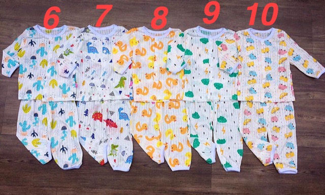 ( Xả lỗ) Bộ cotton giấy dài tay hàng đẹp loại 1