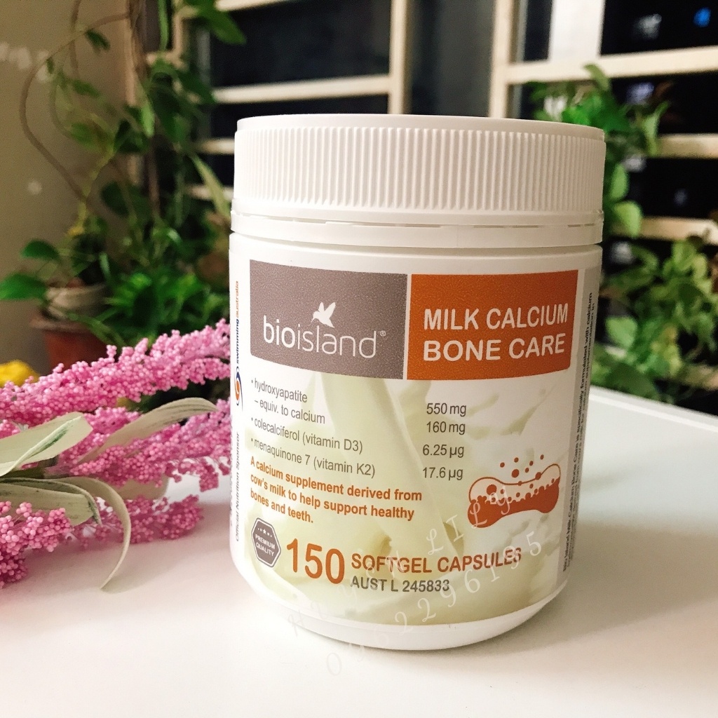 Viên uống bổ sung Canxi Bio Island Milk Calcium Bone Care 150 viên của Úc