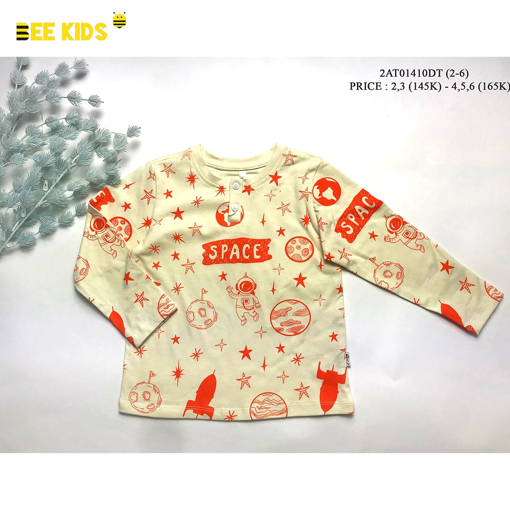 Áo Thun Dài Tay Cho Bé Trai BEEKIDS Chất Cotton Mịn, Họa Tiết Đáng Yêu Ngộ Nghĩnh 2AT01410DT