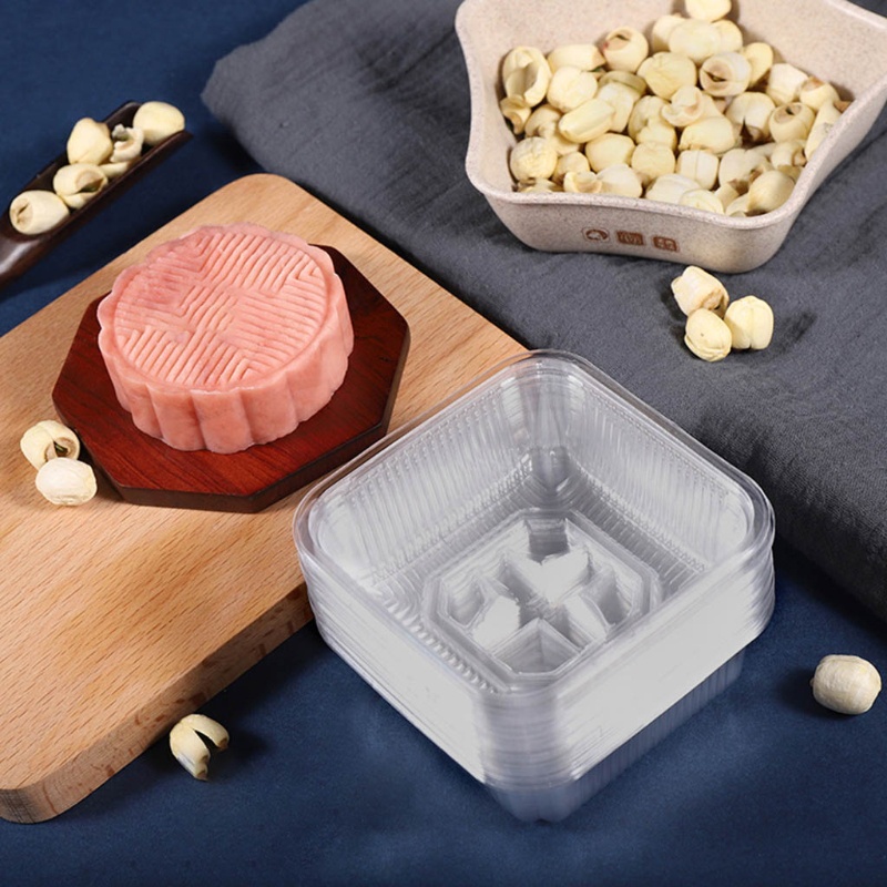 Set 100 Hộp Đựng Bánh Hình Vuông Trong Suốt 2 Màu