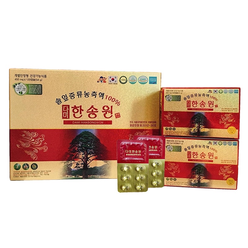 Tinh Dầu Thông Đỏ Chính Phủ Hàng Nội Địa Cao Cấp Dami Han Song Won 120 Viên